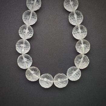 Hegyikristály fazettált golyó 14mm