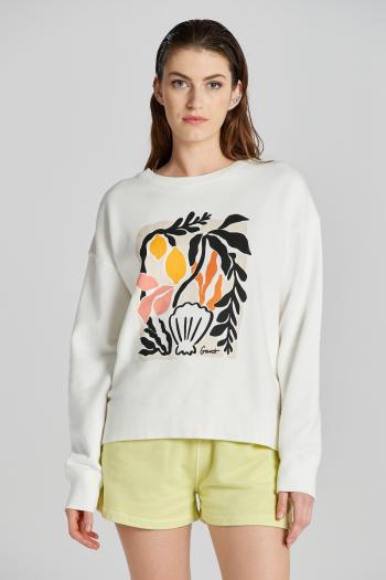 MIKINA GANT RELAXED PALM CNECK SWEATER EGGSHELL