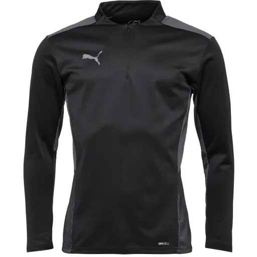 Puma TEAMCUP 1/4 ZIP TOP Pánská tréninková mikina, černá, velikost