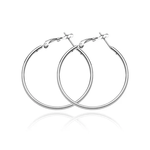 Náušnice ze stříbra 925 - hladké širší kruhy, 40 mm