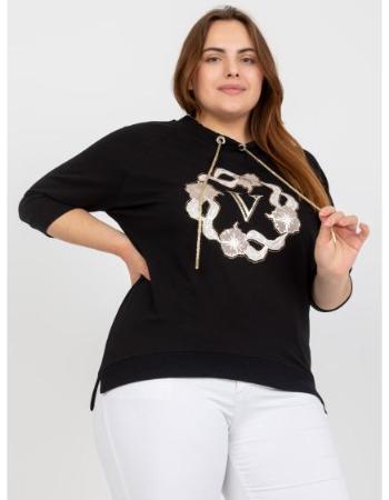 Dámská halenka s 3/4 rukávy plus size LAURANCE černá  