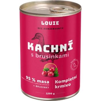 LOUIE KACHNÍ S BRUSINKAMI 1 200 G Psí konzerva, růžová, velikost