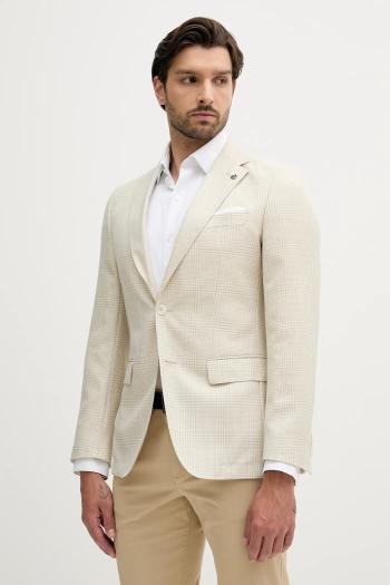 Vlnené sako BOSS béžová farba, 50545883