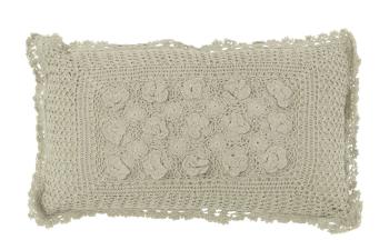 Světle zelený bavlněný polštář s krajkou Lace green - 50*10*30cm 23069