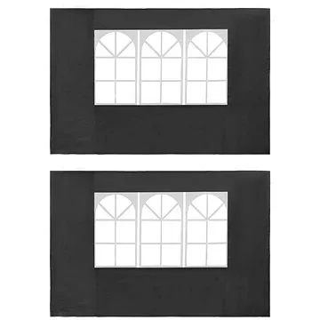 Boční stěna k party stanu 2 ks s oknem PE antracitová (45117)