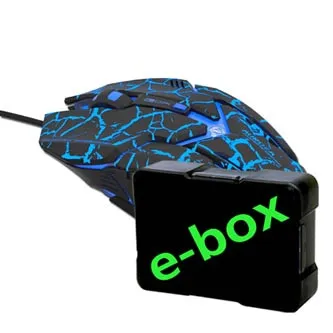 E-blue Auroza Gaming Myš drátová, černá, 4000DPI, e-box