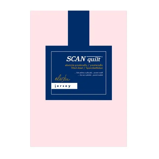 SCANquilt napínací prostěradlo JERSEY ELASTIC LYCRA světle růžová 180 x 200 cm (výška matrace do 30 cm)