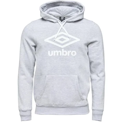 Umbro LARGE LOGO HOODIE ESSENTIALS Pánská mikina, šedá, velikost