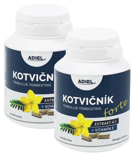 ADIEL Kotvičník zemní FORTE s vitamínem E 90 kapslí 2 balení: 2x90 kapslí