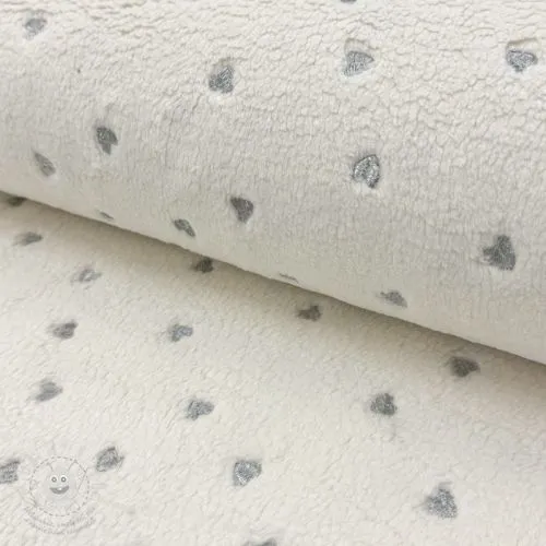 Kabátovina TEDDY Tossed hearts silver