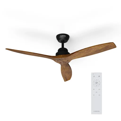 Klarstein Santa Elena 52", Ø 132 cm stropní ventilátor, 9 060 m³/h, lopatky z pravého dřeva, 6 nastavení rychlosti, dálkové ovládání