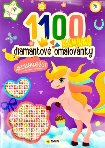 Diamantové omalovánky Jednorožci - 1100 kamínků (poškozená)