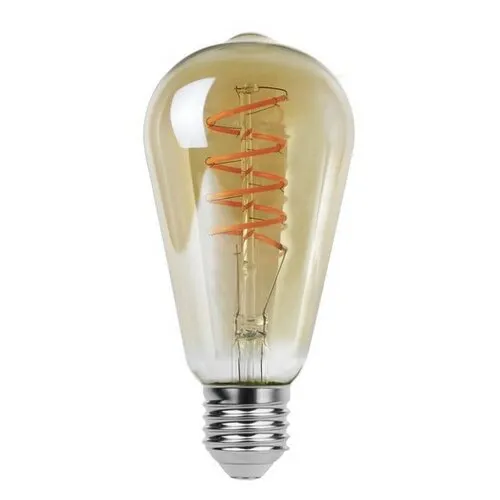 Rabalux Dekorativní LED filament žárovka s točeným vl., jantarová, E27, ST64, 4 W, 300lm