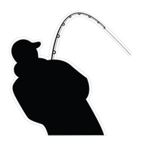 Delphin Samolepky - Rybář silueta černá - 7x7cm,Delphin Samolepky - Rybář silueta černá - 7x7cm