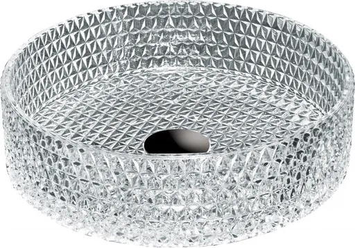 MEXEN Aura skleněné umyvadlo na desku 39x39, transparent 24013900