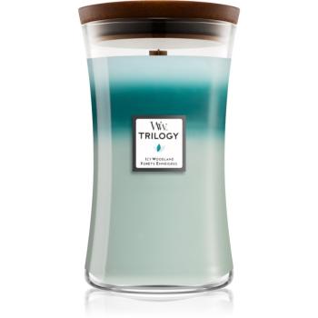 Woodwick Icy Woodland vonná svíčka s dřevěným knotem 609,5 g