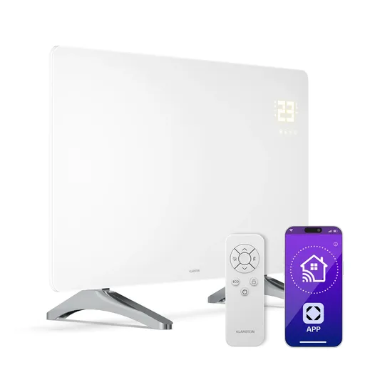 Klarstein Wonderglass infračervený panel | 480 W | 7 - 14 m² | Moderní design skla | 90 x 58 cm