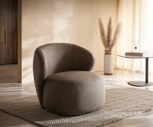 Křeslo Pulo 80×80 cm mikrovlákno taupe vintage