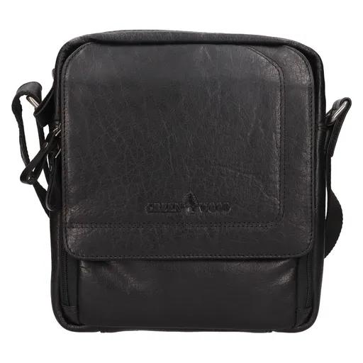 Pánská kožená taška přes rameno Greenwood Monte - černá