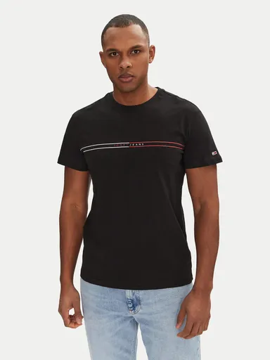Tommy Jeans pánské černé tričko DM0DM20779 XXL