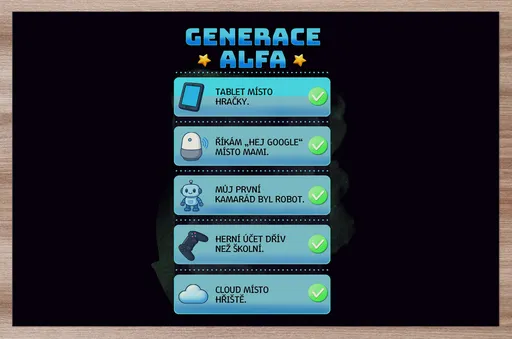 Prostírání Generace Alfa – nastavení