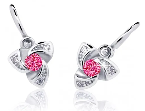 Cutie Jewellery Dětské náušnice z bílého zlata C2203-10-X-2 fuchsiová