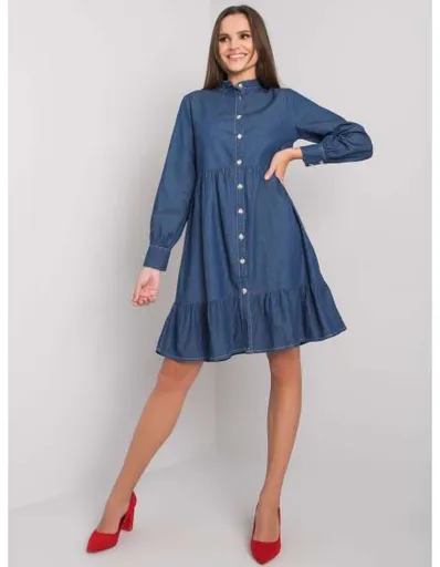 Dámské šaty s volánem Sophia RUE PARIS tmavě modré