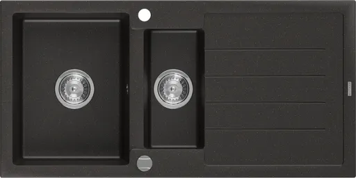 MEXEN Andres granitový dřez 1.5 s odkapávačem 1000x500 mm, černá / zlatá kovová 6515101510-75