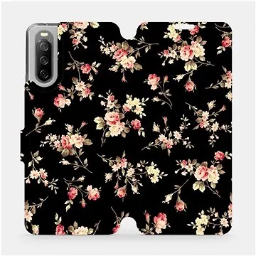 Flip pouzdro na mobil Sony Xperia 10 III - VD02S Květy na černé (5903516727933)
