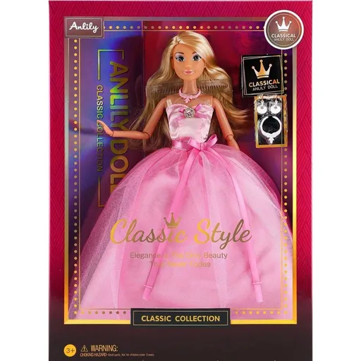 Módní panenka ve společenských šatech - růžové