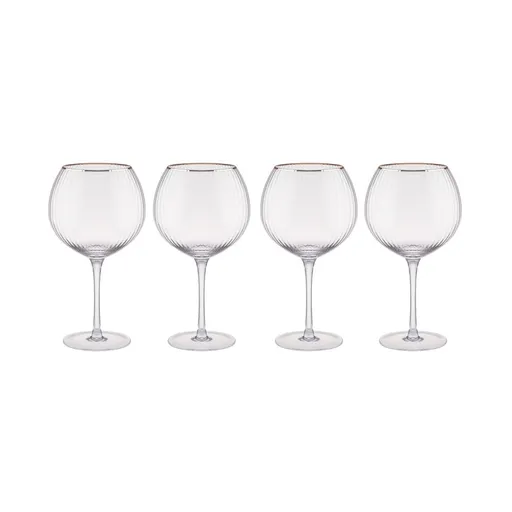GOLDEN TWENTIES Sada sklenic na gin se zlatým okrajem 650 ml 4 ks