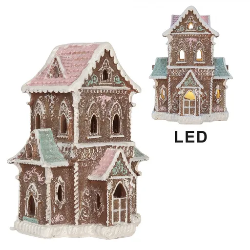 Perníkový LED domek Gingerbread Cotti - 15*12*20 cm Clayre & Eef