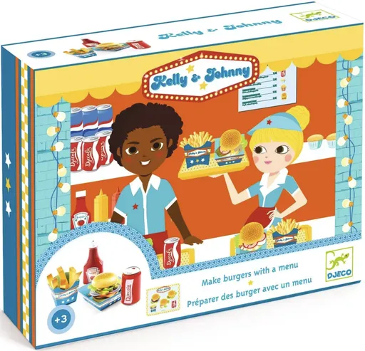 Dřevěná sada na hraní Bistro - Kelly & Johnny