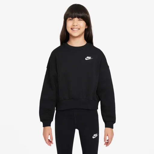 Nike Sportswear Club Fleece Girls Boxy Crew-Neck Sweatshirt XS