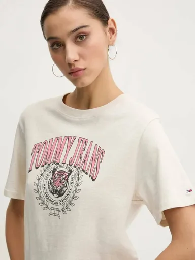 Tommy Jeans dámské béžové tričko DW0DW20212 XS