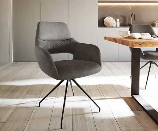 Otočná židle Yago-Flex s područkami křížová podnož zúžená černá