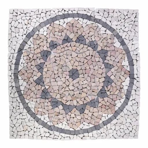 Mramorová mozaika, motiv slunce, 90 x 90 cm