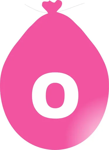 Balónek písmeno O růžové -