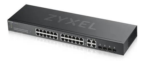 Zyxel GS1920-24V2 28-port Gigabit WebManaged Switch, 24x gigabit RJ45, 4x gigabit RJ45/SFP, fanless
