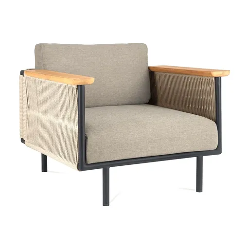 Zahradní křeslo Corbey outdoor, černá/tm. šedá - Ethnicraft