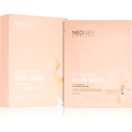 Neogen Dermalogy Probiotics Relief Mask zklidňující plátýnková maska s probiotiky 5 ks