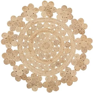 Kulatý koberec o 120 cm béžový cop BIRECIK, 182330 (beliani_182330)