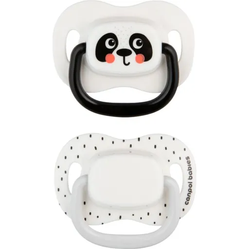 Canpol babies Set symetrických silikonových dudlíků BabiesBoo 6 - 18m 2 ks bílý