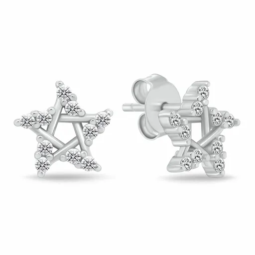 Brilio Silver Třpytivé stříbrné náušnice Hvězdy EA1207W