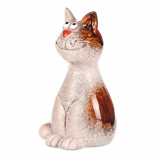 Zahradní dekorace na plot Kočka, 9 x 9 x 15 cm, keramika, 15 cm
