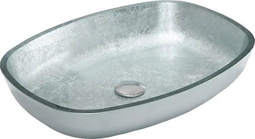 MEXEN Araks skleněné umyvadlo 54x39, stříbrná 24155411