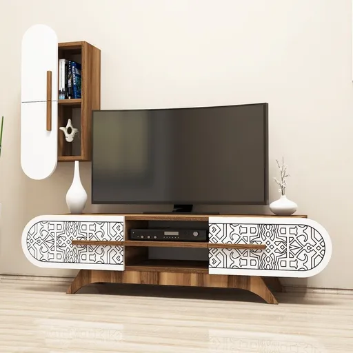 TV stěna / Sestava pod TV Defne - Walnut, White