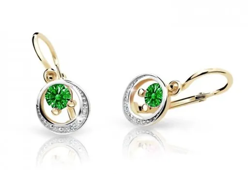 Cutie Jewellery Zlaté dětské náušnice C1997-10-X-1 zelená