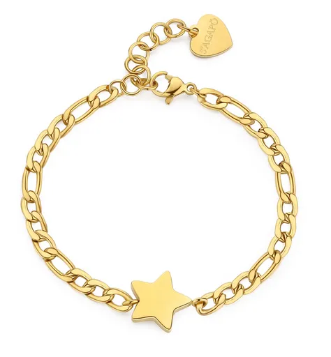 S'Agapõ Slušivý pozlacený náramek s hvězdou My love SYL12