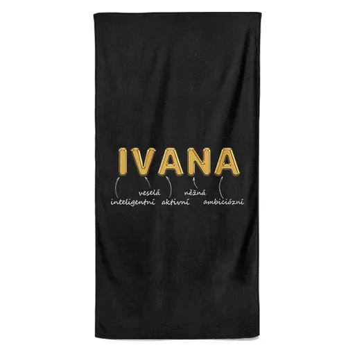 Osuška Ženská jména – GOLD (Jméno: Ivana, Velikost osušky: 100x170cm)